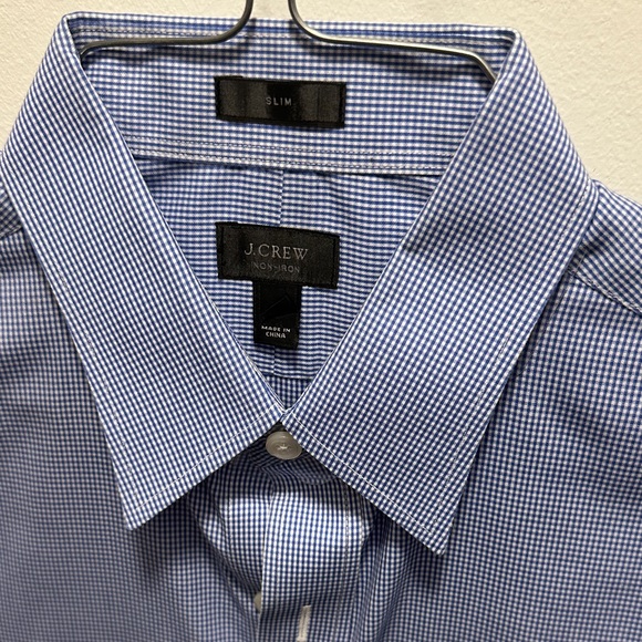 Bundle 4 J. Crew Men’s Dress Shirts | Slim Fit Non-Iron | Blue & Check Patterns - Picture 7 of 10